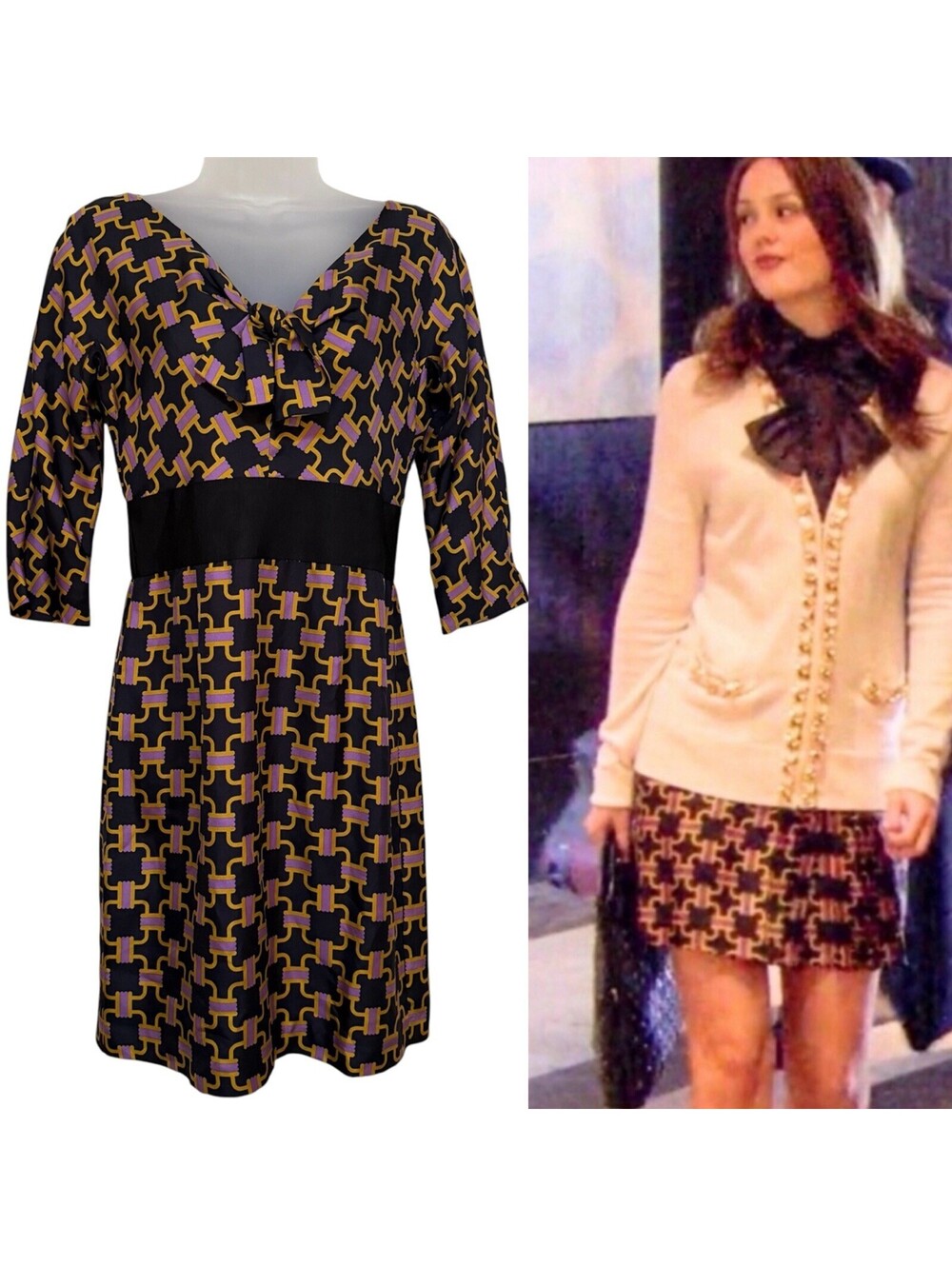 Milly New York ASO Blair Waldorf Gossip Girl Print Dress Size 4